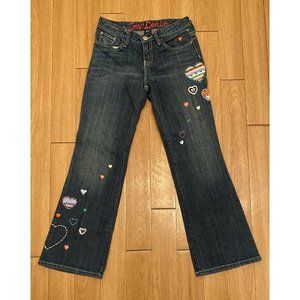 Gap Kids 8 Regular 25 in Inseam Embroidered Hearts